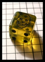 Dice : Dice - 6D - Skull Yellow Transparent with Black Pips - Ebay July 2010